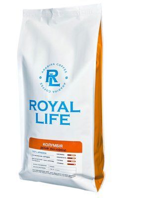 1кг, Кава мелена Арабіка Колумбія Декаф (Decaf) (без кофеїну) 10741 Royal life